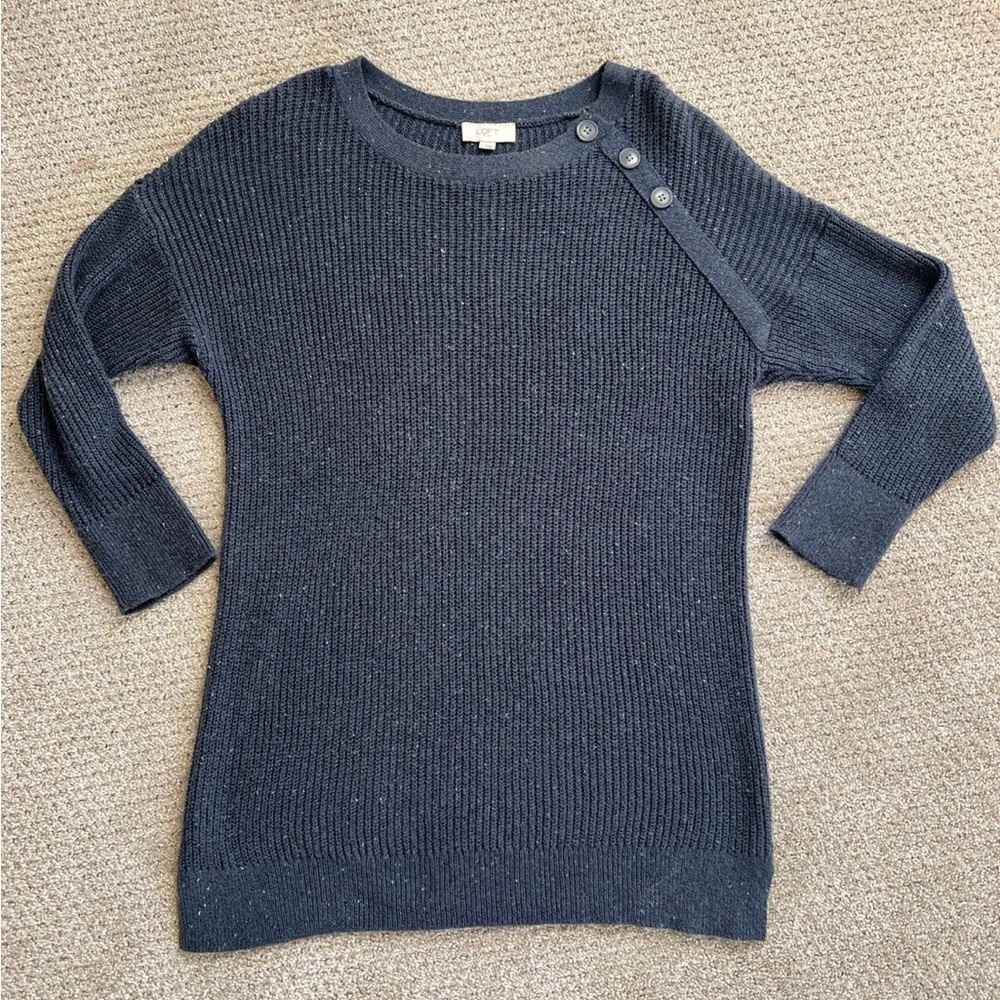 LOFT Dark Blue Crew Neck Sweater